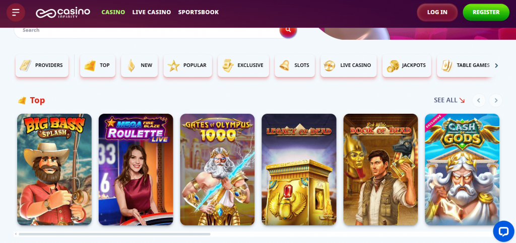 casino infinity games