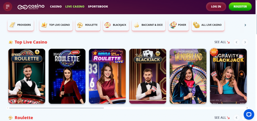 casino infinity live